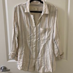 Cynthia Rowley striped linen button down shirt